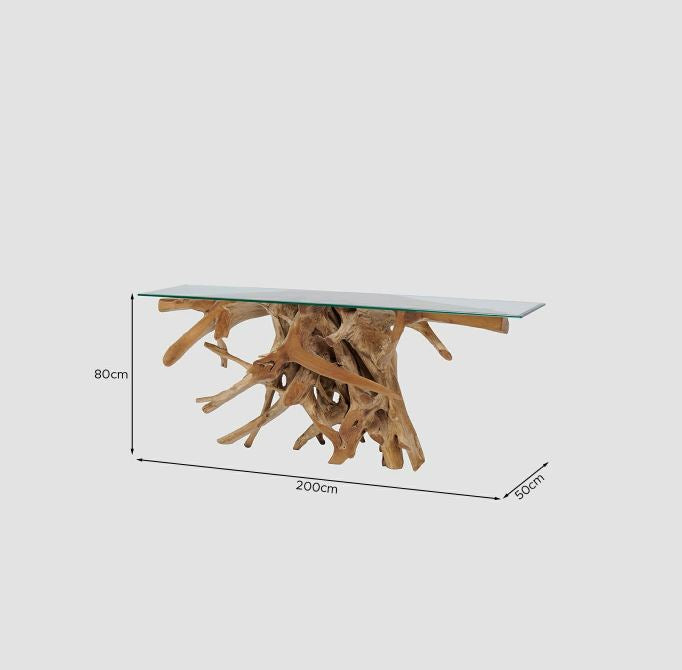 Luxury Coffee Table with Teak Root Wood in Natural Finish