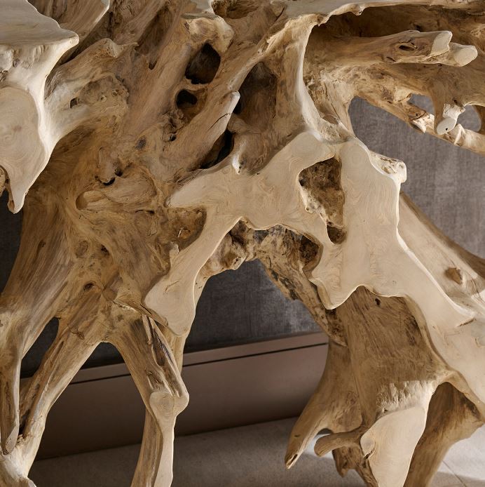 Luxury Coffee Table with Teak Root Wood in Natural Finish