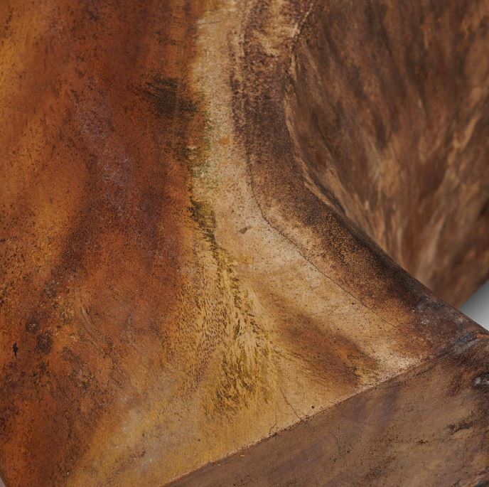 Elegant Square Coffee Table – Natural Parota Wood with Wheels