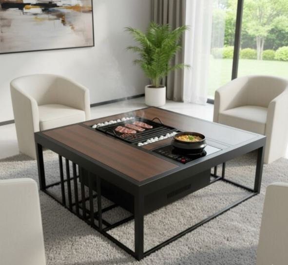 Multi-Functional Coffee Table with Built-in Induction Cooker
