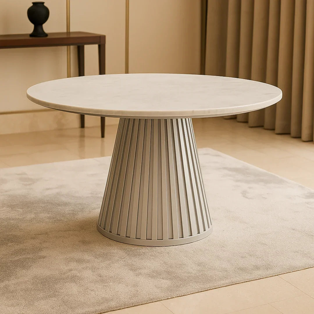 Celesta Modern Luxury Flute Design Round Dining Table