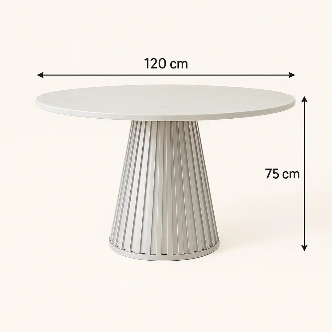 Celesta Modern Luxury Flute Design Round Dining Table