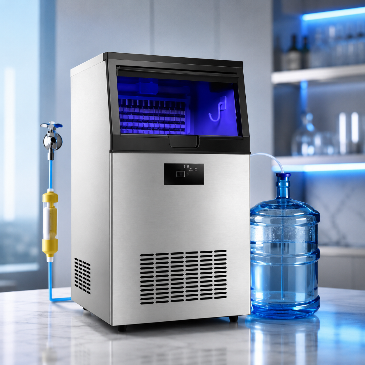 Commercial Ice Maker-120-130KG/day Large Capacity, 65 Ice Cubes are Made in 15 Minutes