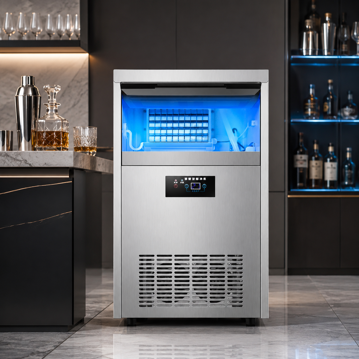 COOLBABY Industrial Ice Machine, Ice Maker, Capacity 80 kg