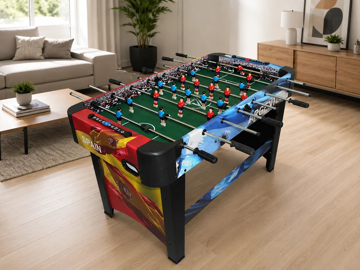 Limited Edition Sport Spain vs Argentina Foosball Soccer Table for Kids | Indoor Football Game Table