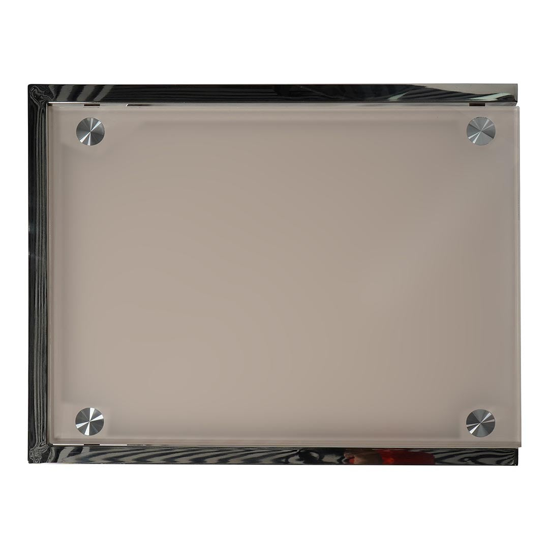 Coffee Table made with Tempered Glass And Stainless Steel Frame - Silver & White-GCC Home Center