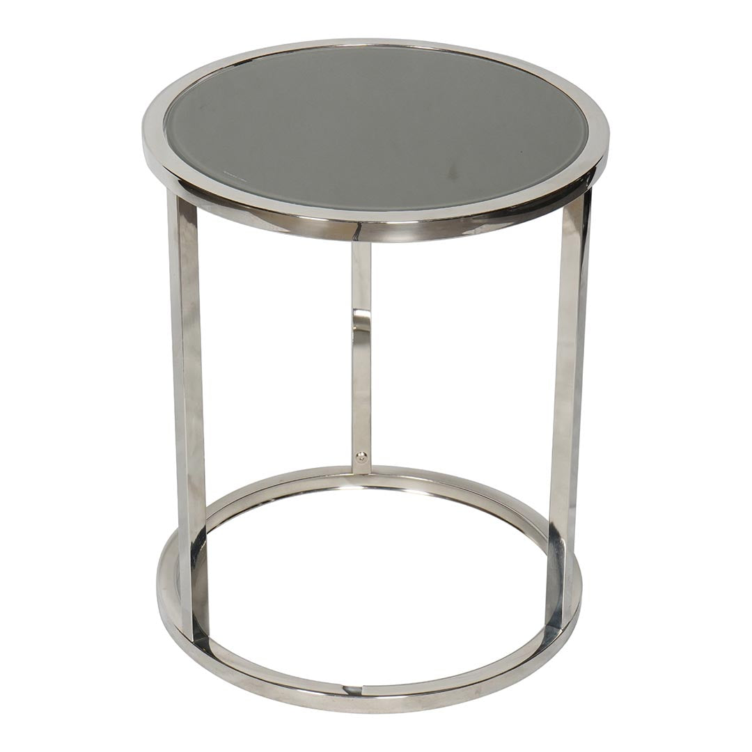 Round Coffee Table made with Tempered Glass And Shiny Stainless Steel Frame-GCC Home Center
