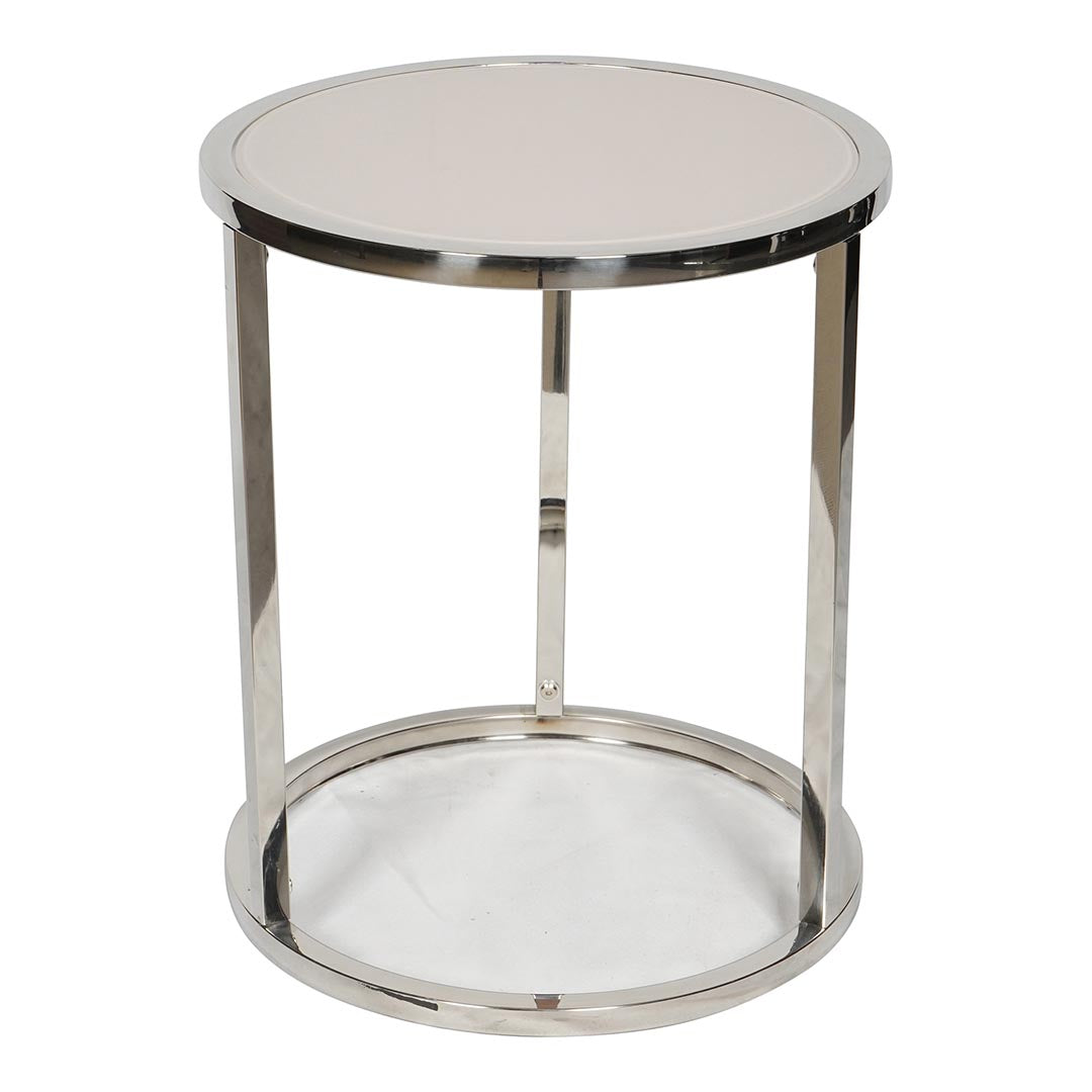 Round Coffee Table made with Tempered Glass And Shiny Stainless Steel Frame-GCC Home Center