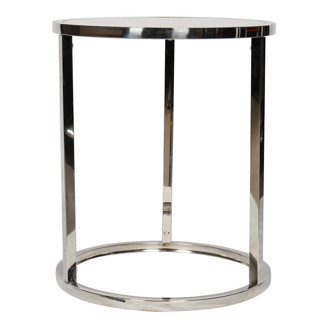 Round Coffee Table made with Tempered Glass And Shiny Stainless Steel Frame-GCC Home Center