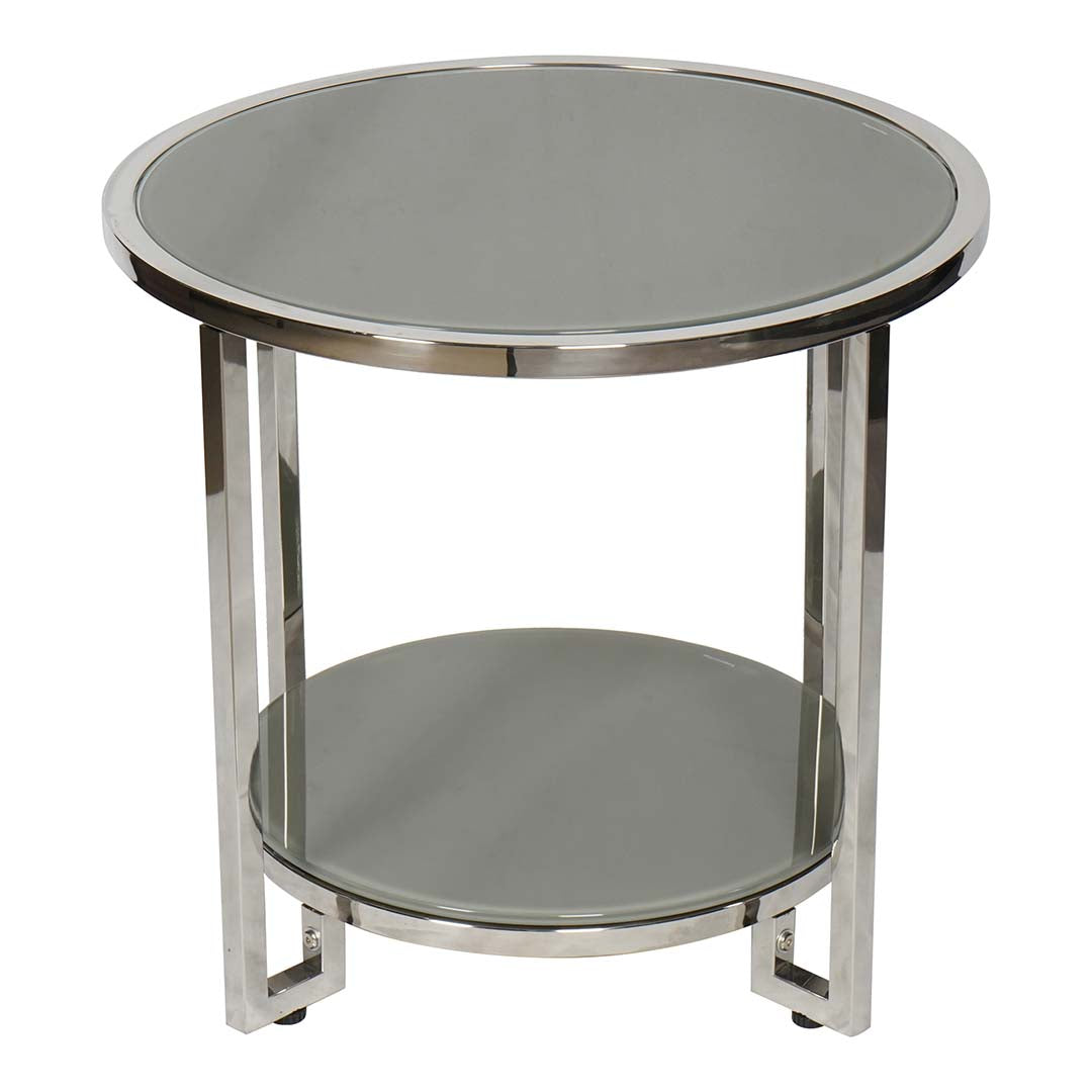 Modern Round Coffee Table With Shiny Stainless Steel Frame-GCC Home Center
