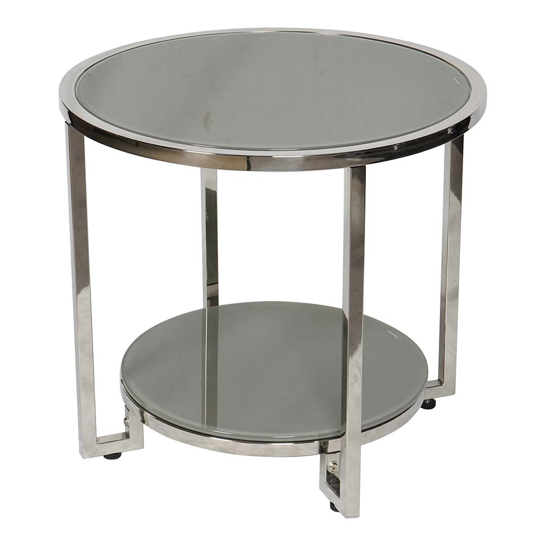 Modern Round Coffee Table With Shiny Stainless Steel Frame-GCC Home Center