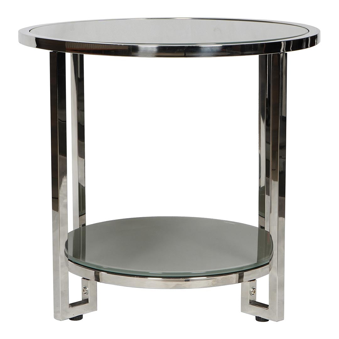 Modern Round Coffee Table With Shiny Stainless Steel Frame-GCC Home Center