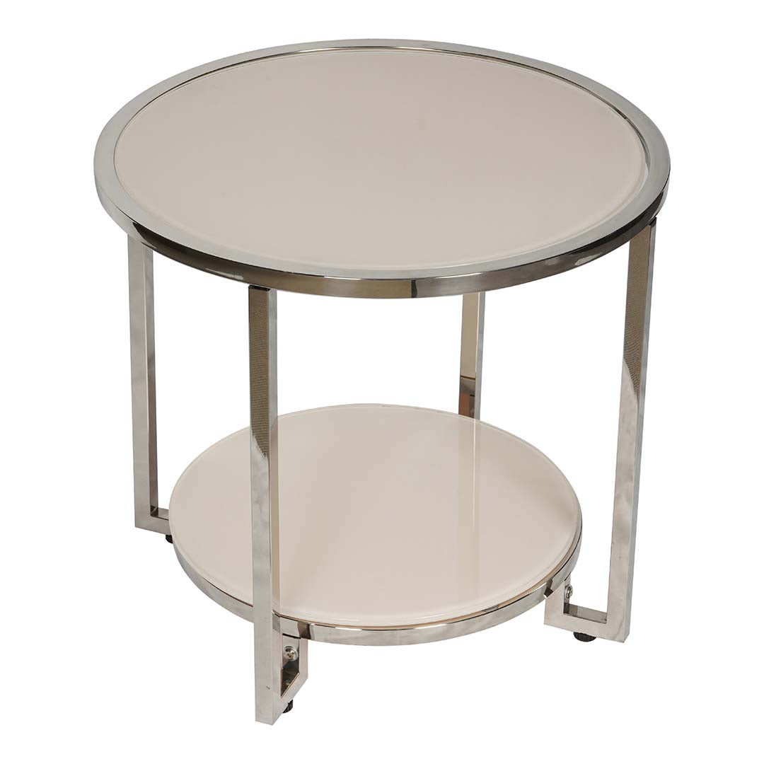 Modern Round Coffee Table With Shiny Stainless Steel Frame-GCC Home Center