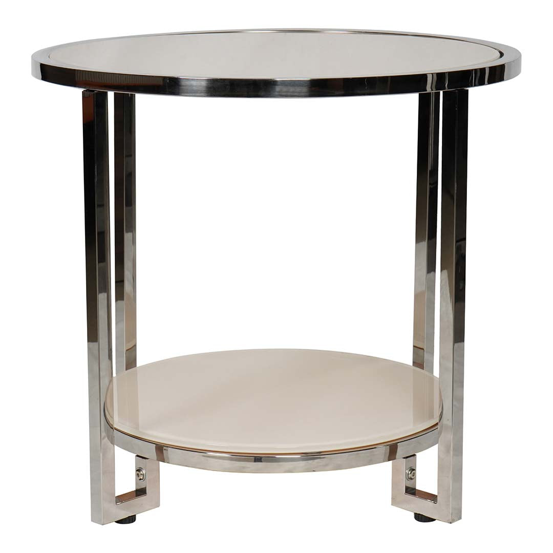 Modern Round Coffee Table With Shiny Stainless Steel Frame-GCC Home Center