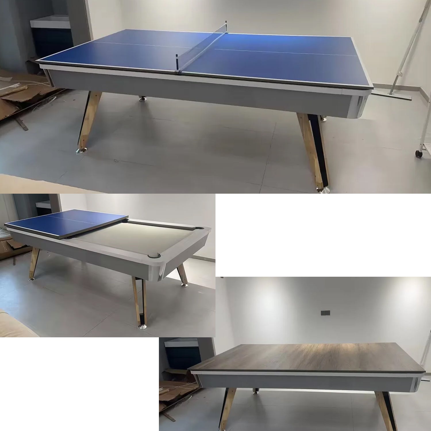 8ft 3 IN 1 Billiard Pool Tables with Full Accessory Multi-function Home Use Ping Pong Dining Table Convertible 3in1 Portability Pool Table