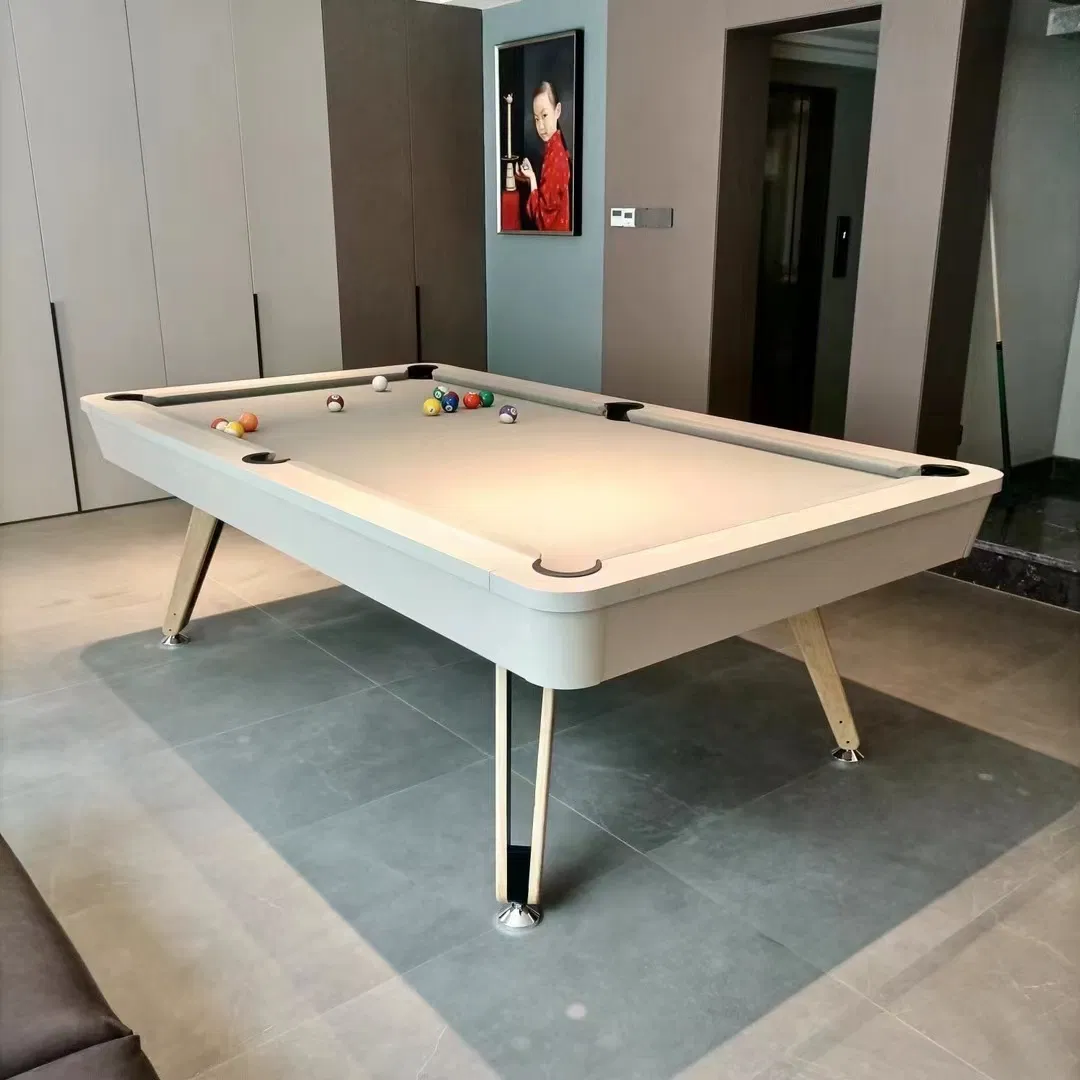 7-ft 3 IN 1 Professional Billiard Pool Tables with Full Accessory Pool Table with Table Tennis Top - White with Grey Felt