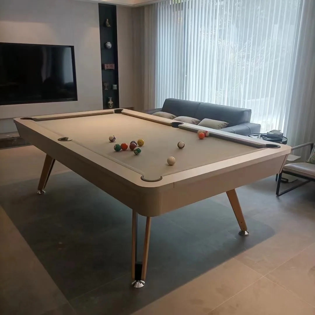 7-ft 3 IN 1 Professional Billiard Pool Tables with Full Accessory Pool Table with Table Tennis Top - White with Grey Felt