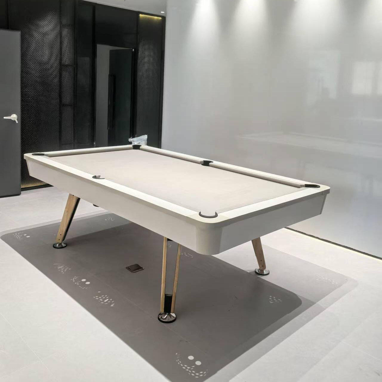 7-ft 3 IN 1 Professional Billiard Pool Tables with Full Accessory Pool Table with Table Tennis Top - White with Grey Felt