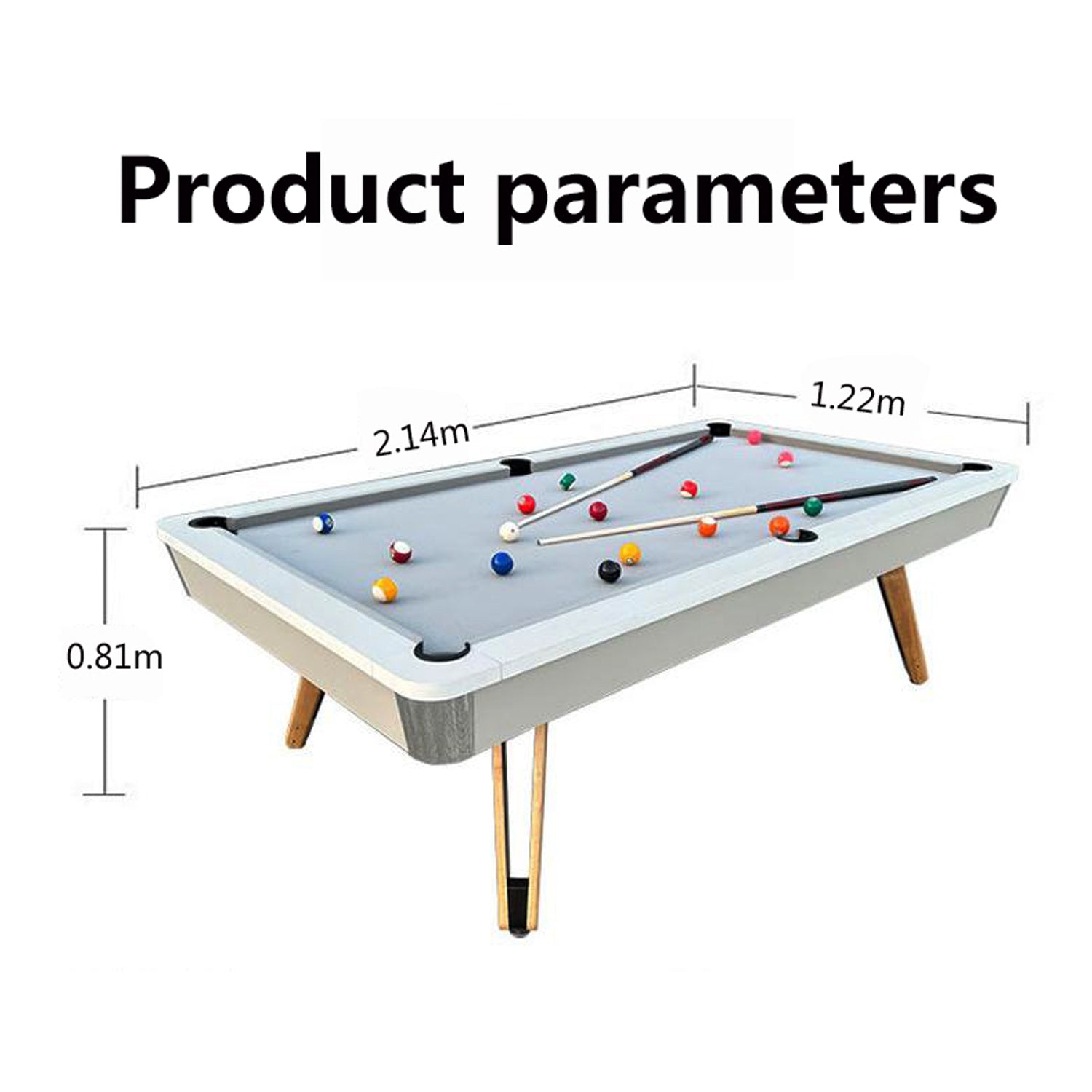 7-ft 3 IN 1 Professional Billiard Pool Tables with Full Accessory Pool Table with Table Tennis Top - White with Grey Felt