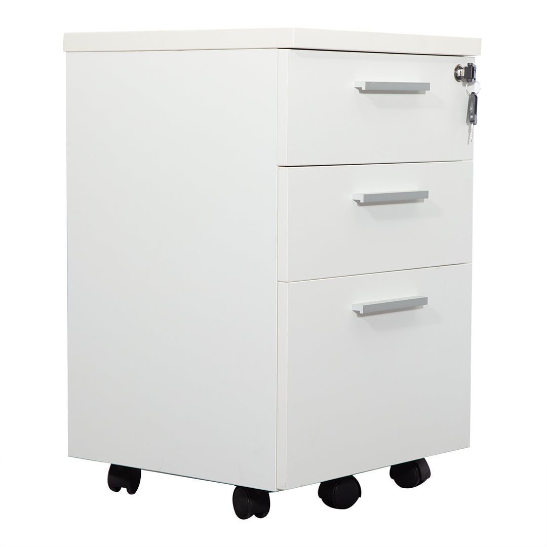 Modern Design Cubicle Works Station With 3-Door Movable Drawer - White-GCC Home Center