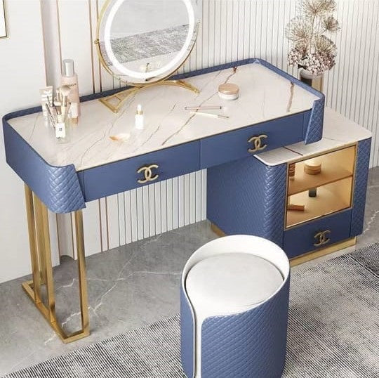 Elegant Solid Wood Dressing Table with Smart Mirror and Stool Set - Perfect Bedroom Vanity-GCC Home Center