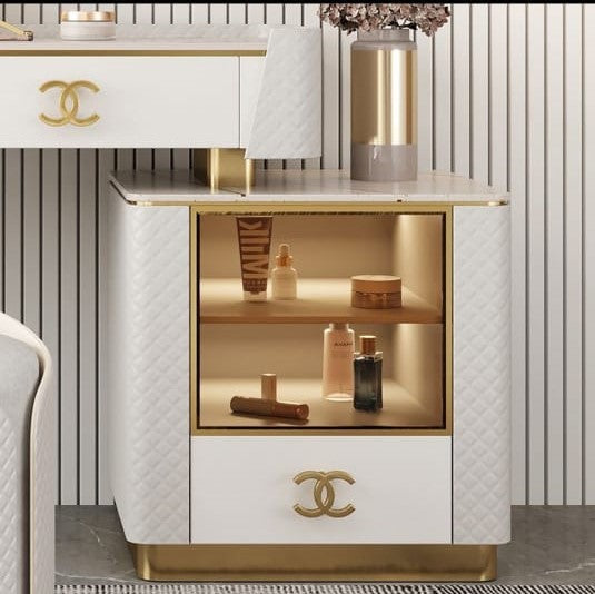 Elegant Solid Wood Dressing Table with Smart Mirror and Stool Set - Perfect Bedroom Vanity-GCC Home Center