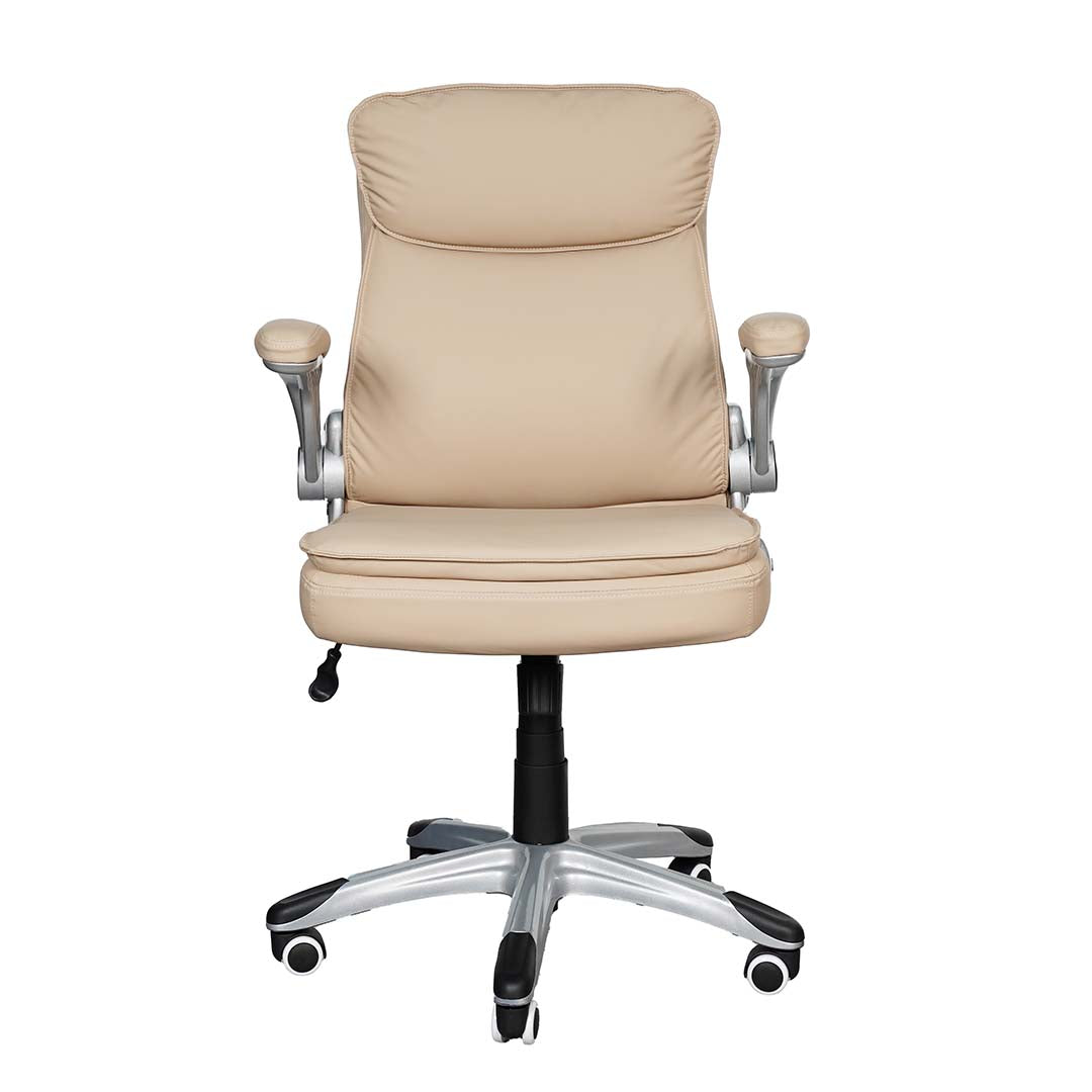 PU Leather Low Back Office Chair With Height Adjustable And Arm Rest-GCC Home Center