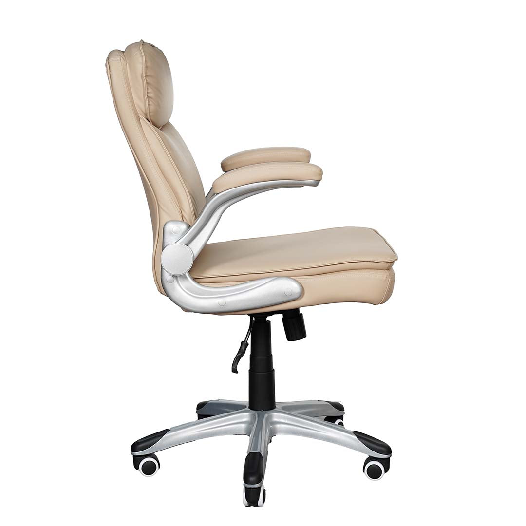 PU Leather Low Back Office Chair With Height Adjustable And Arm Rest-GCC Home Center