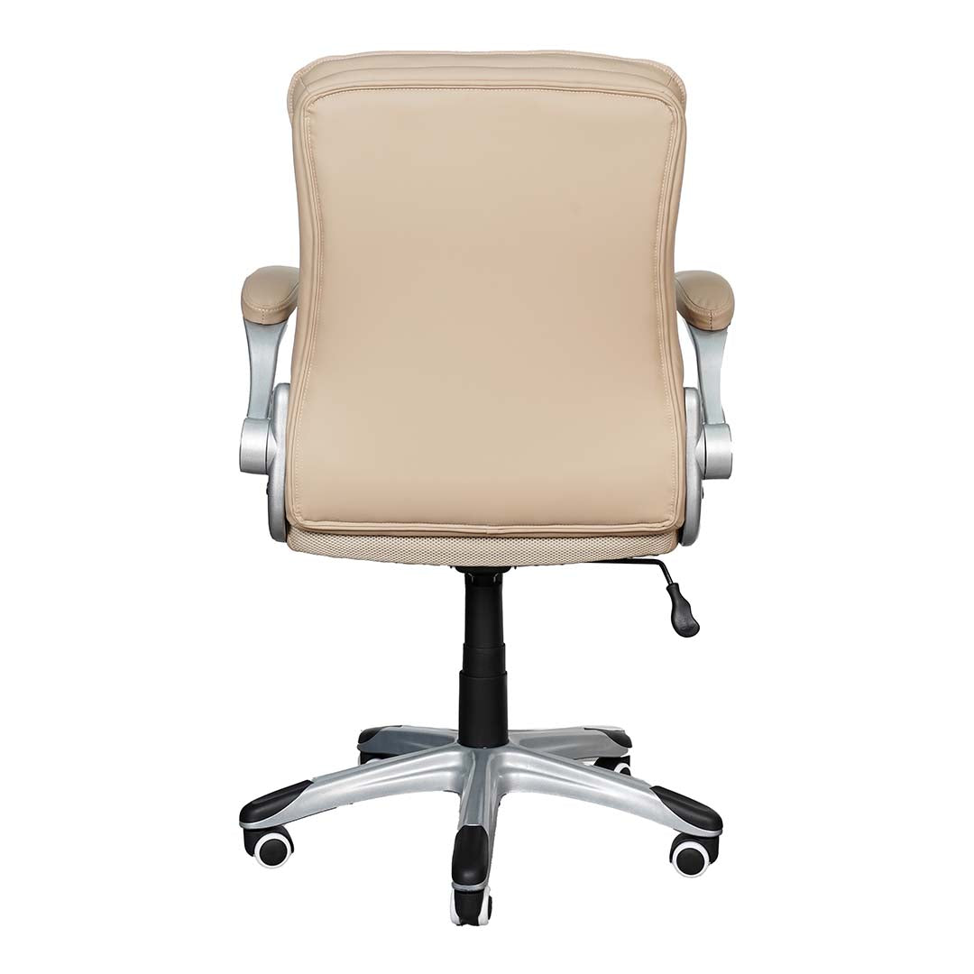 PU Leather Low Back Office Chair With Height Adjustable And Arm Rest-GCC Home Center