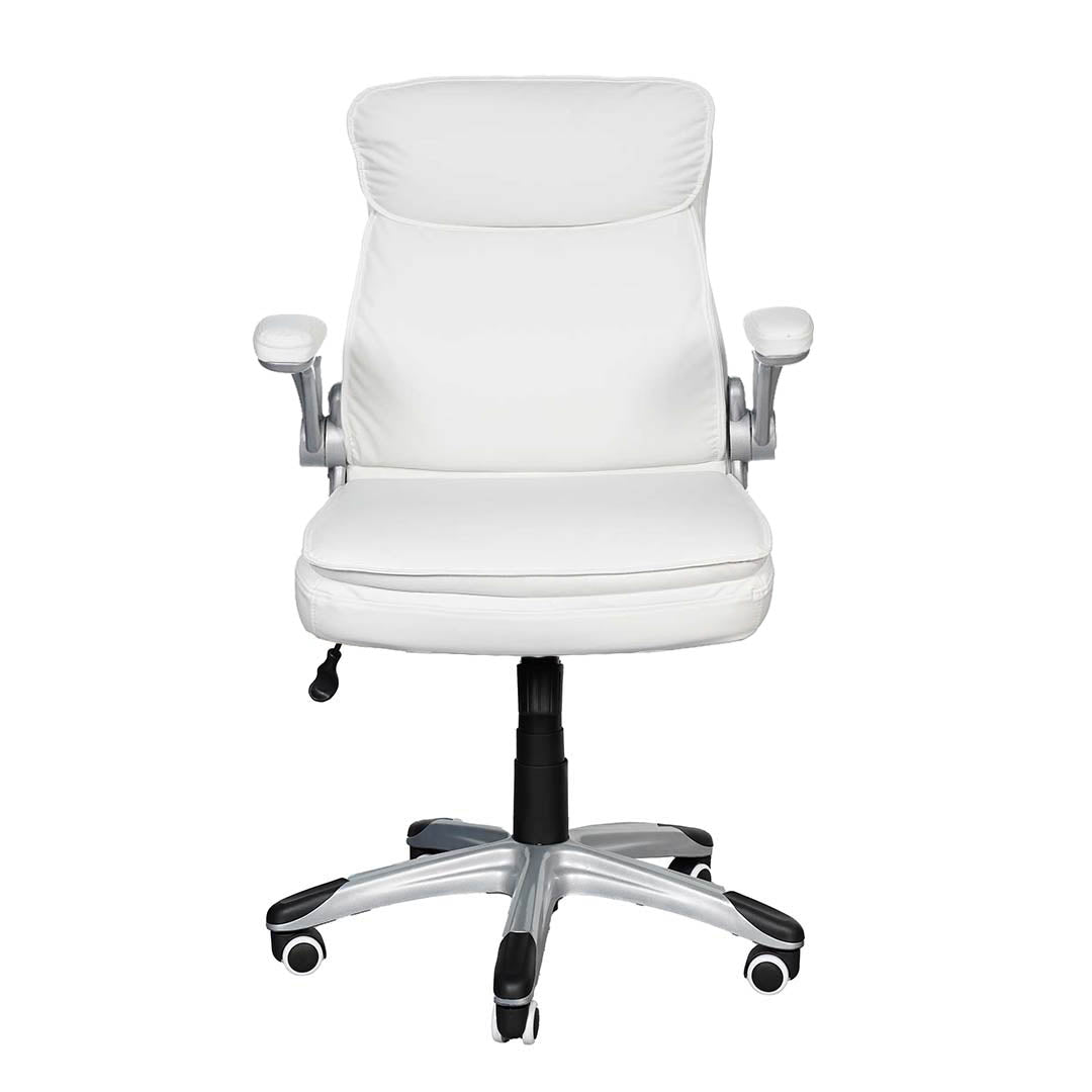 PU Leather Low Back Office Chair With Height Adjustable And Arm Rest-GCC Home Center
