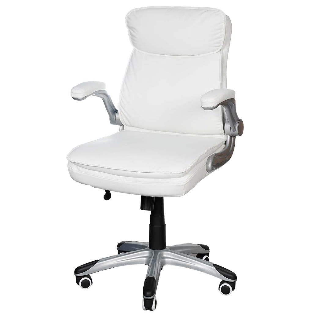PU Leather Low Back Office Chair With Height Adjustable And Arm Rest-GCC Home Center