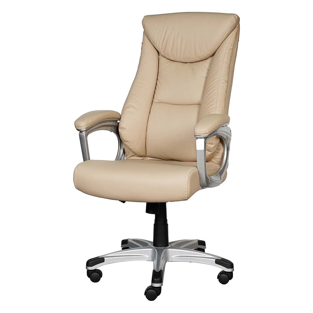 PU leather High Back Office Chair With Height Adjustable and Swivel Wheels-GCC Home Center