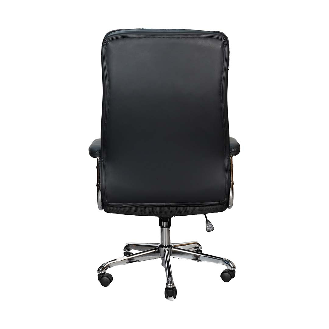 Luxury High Back Office Chair With Leather Pads And Metal Legs-GCC Home Center