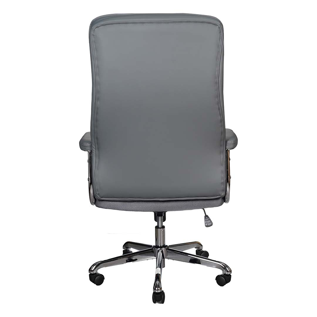 Luxury High Back Office Chair With Leather Pads And Metal Legs-GCC Home Center
