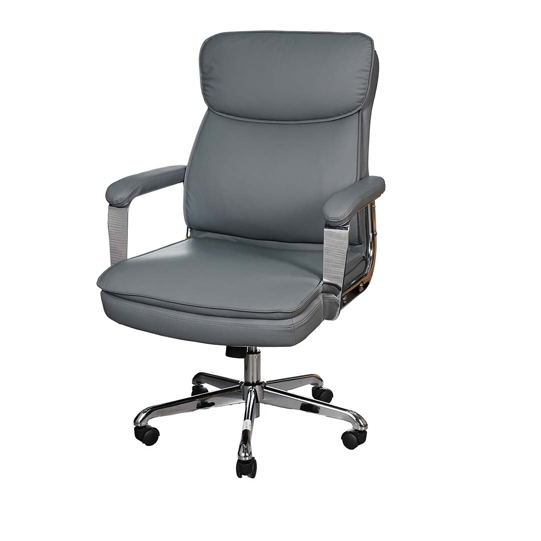 Ergonomic Design High Back Leather Office Chair With Height Adjustable And Swivel Wheels-GCC Home Center