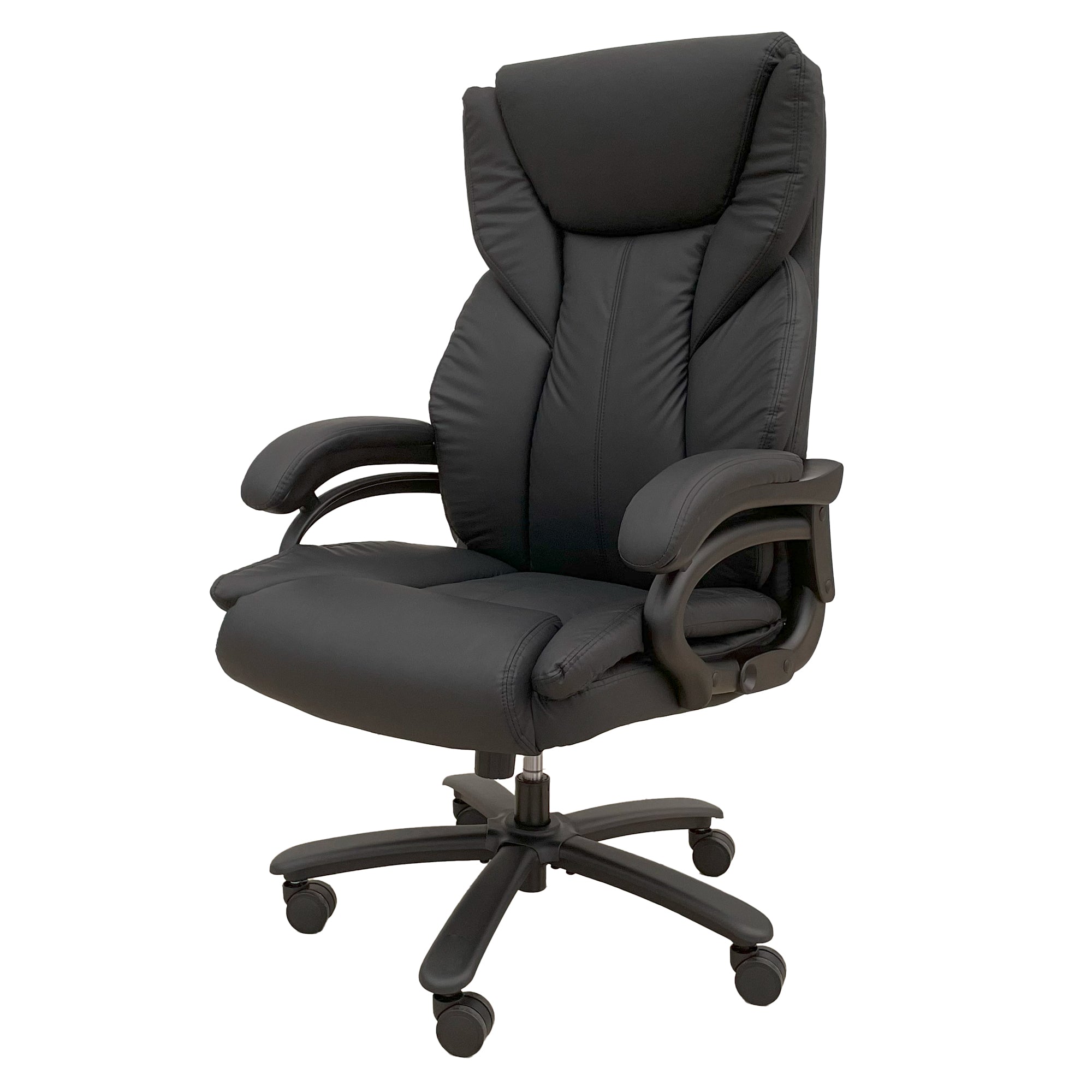 Luxury PU leather High Back Office Chair With Height Adjustable, Cushioned and Swivel Wheels-GCC Home Center