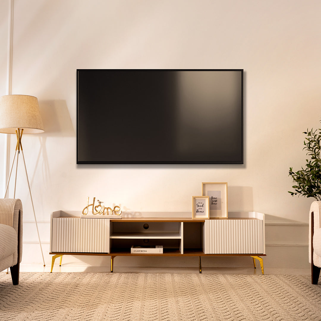 Elegant Design TV Unit with 2 Cabinets