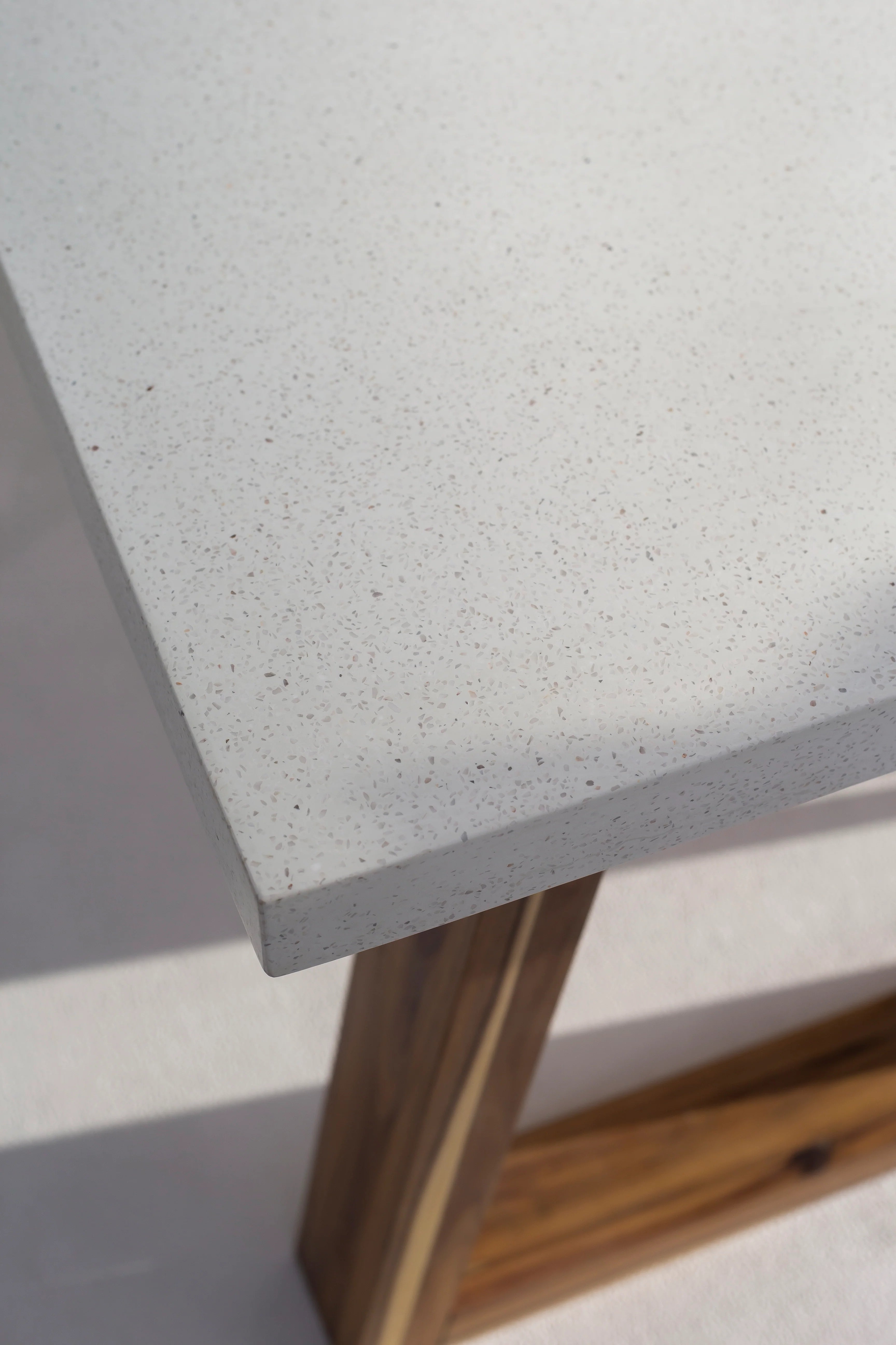 Aviana Terrazzo Concrete Dining Table with Solid Wood Base for Modern Elegance Space-GCC Home Center