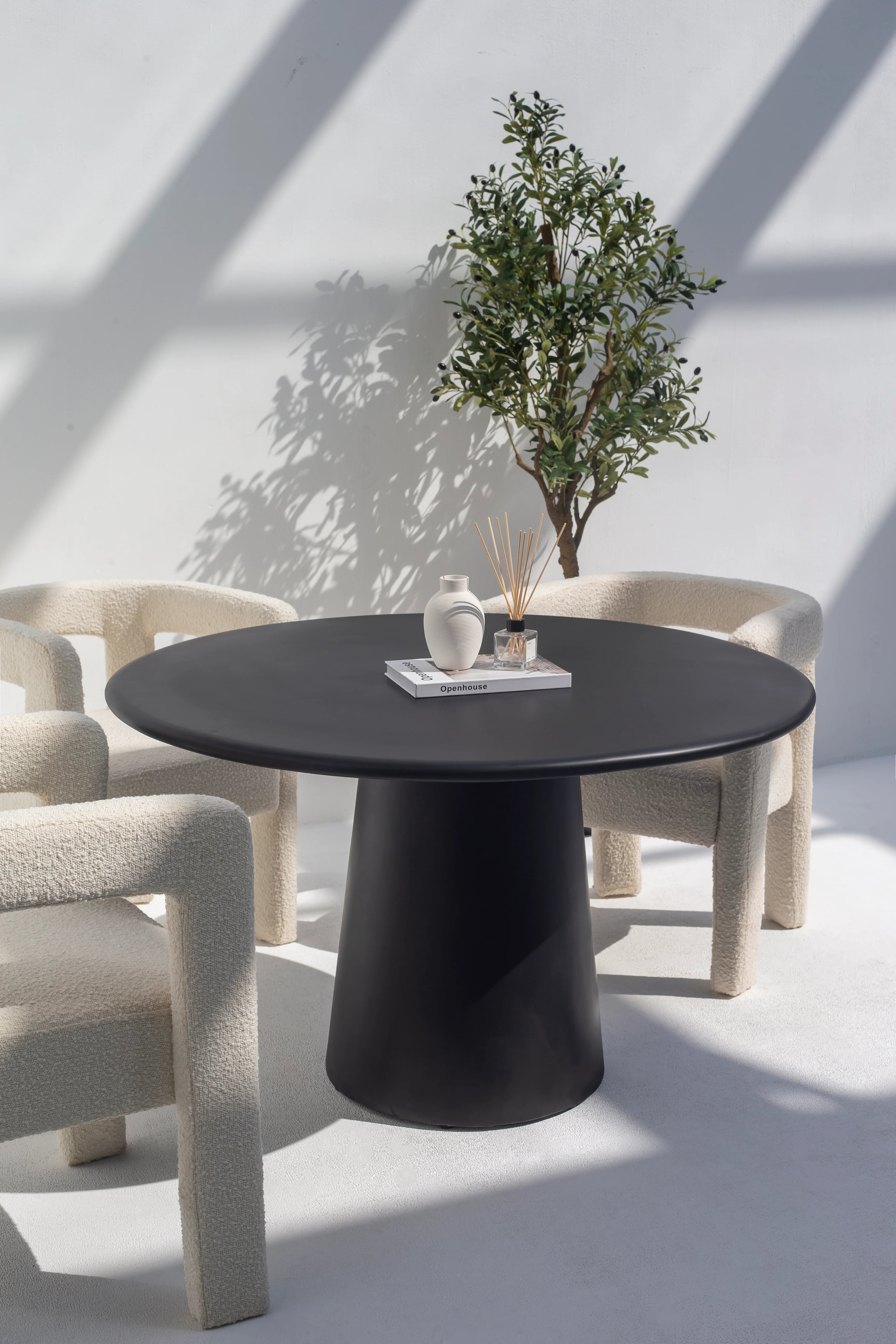Clio Black Concrete Dining Table-GCC Home Center