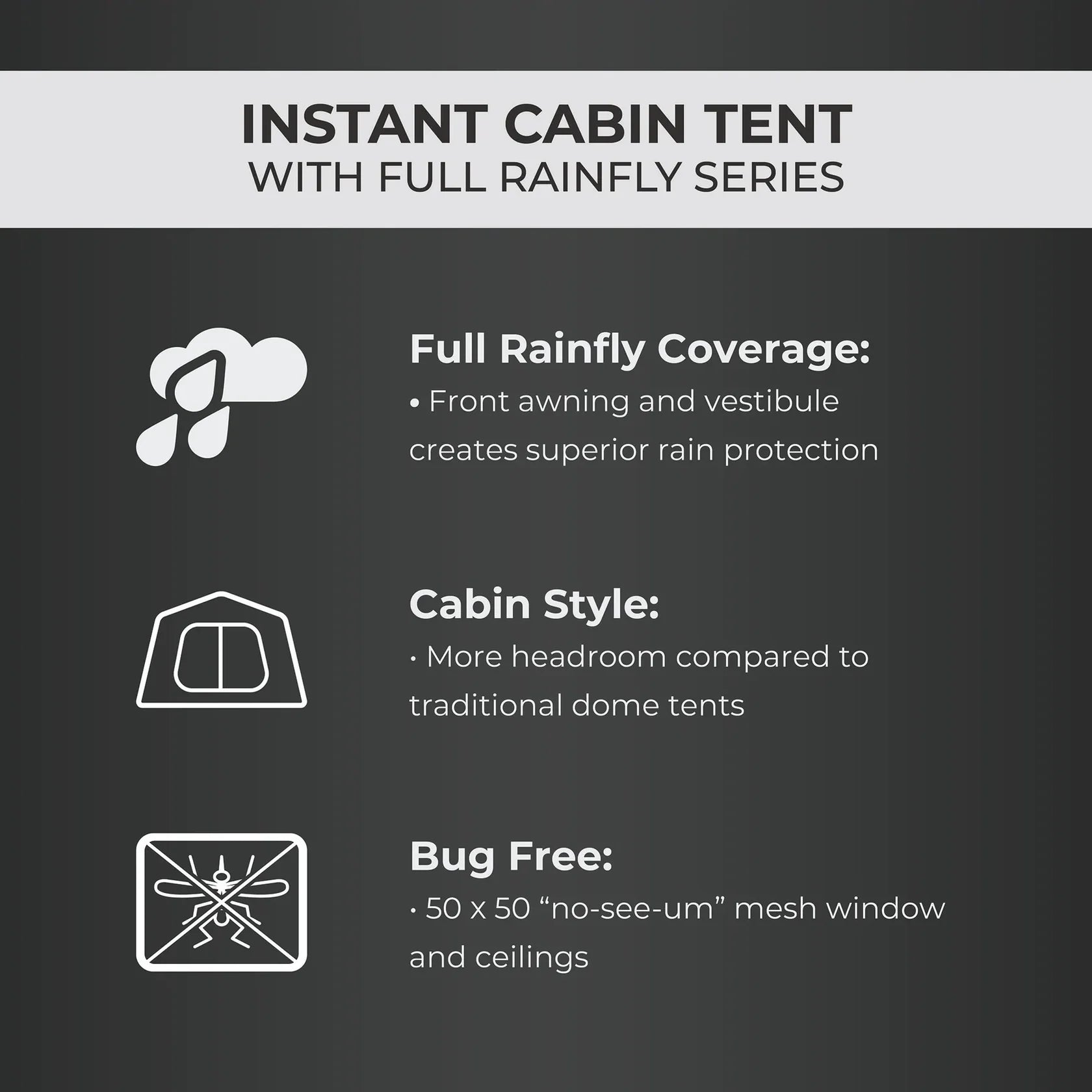 Core 9 Person Instant Cabin Tent with Full Rainfly – 14' x 9'