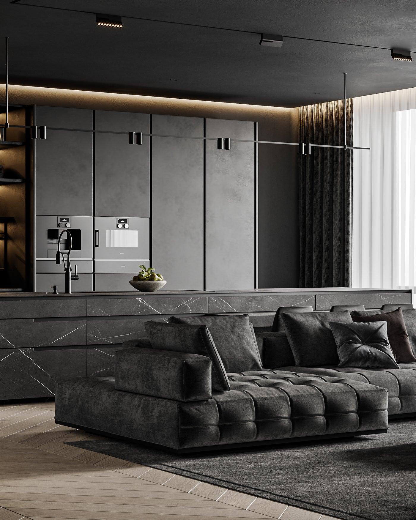 Luxury Fabric L-Shaped Sofa-GCC Home Center