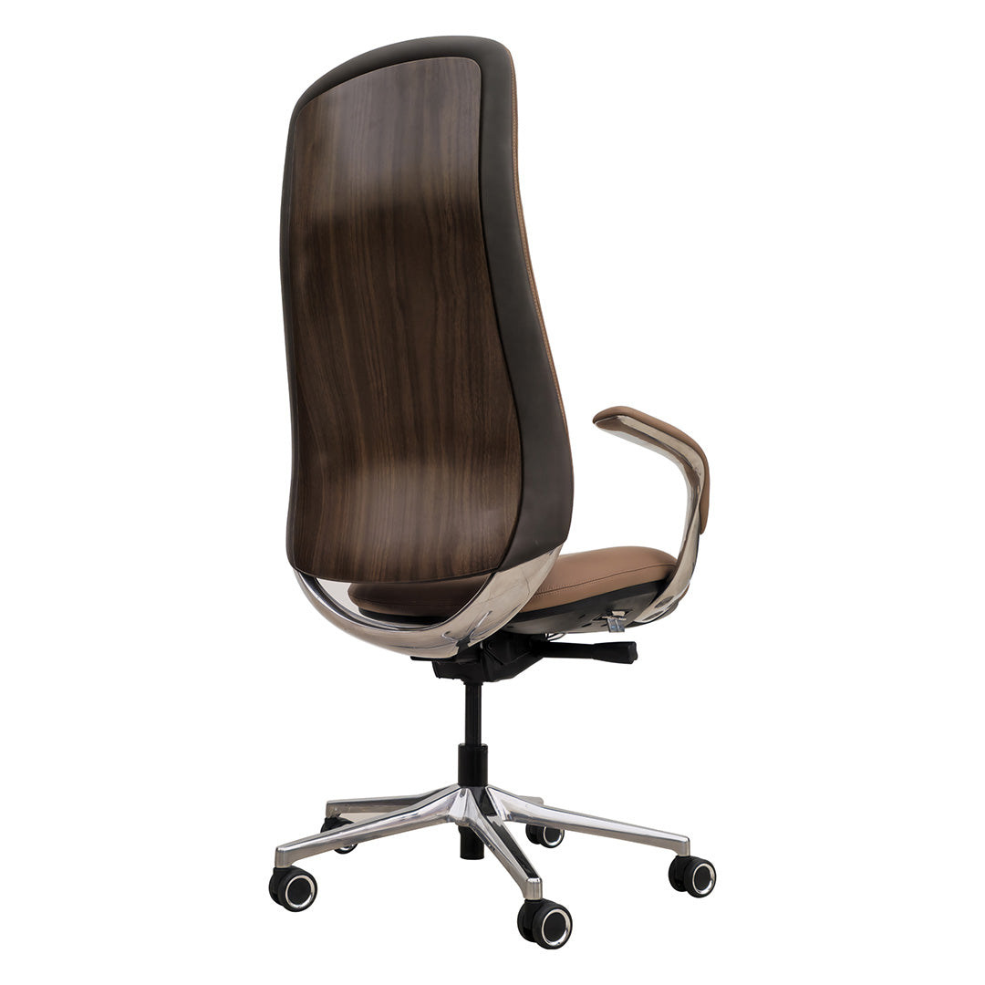 PU leather High Back Office Chair With Height Adjustable, Swivel Wheels and Lumbar Support-GCC Home Center