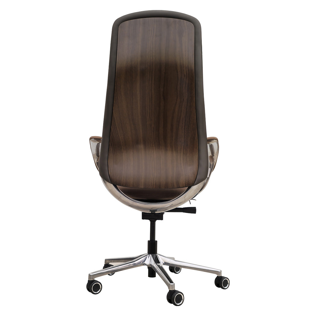 PU leather High Back Office Chair With Height Adjustable, Swivel Wheels and Lumbar Support-GCC Home Center