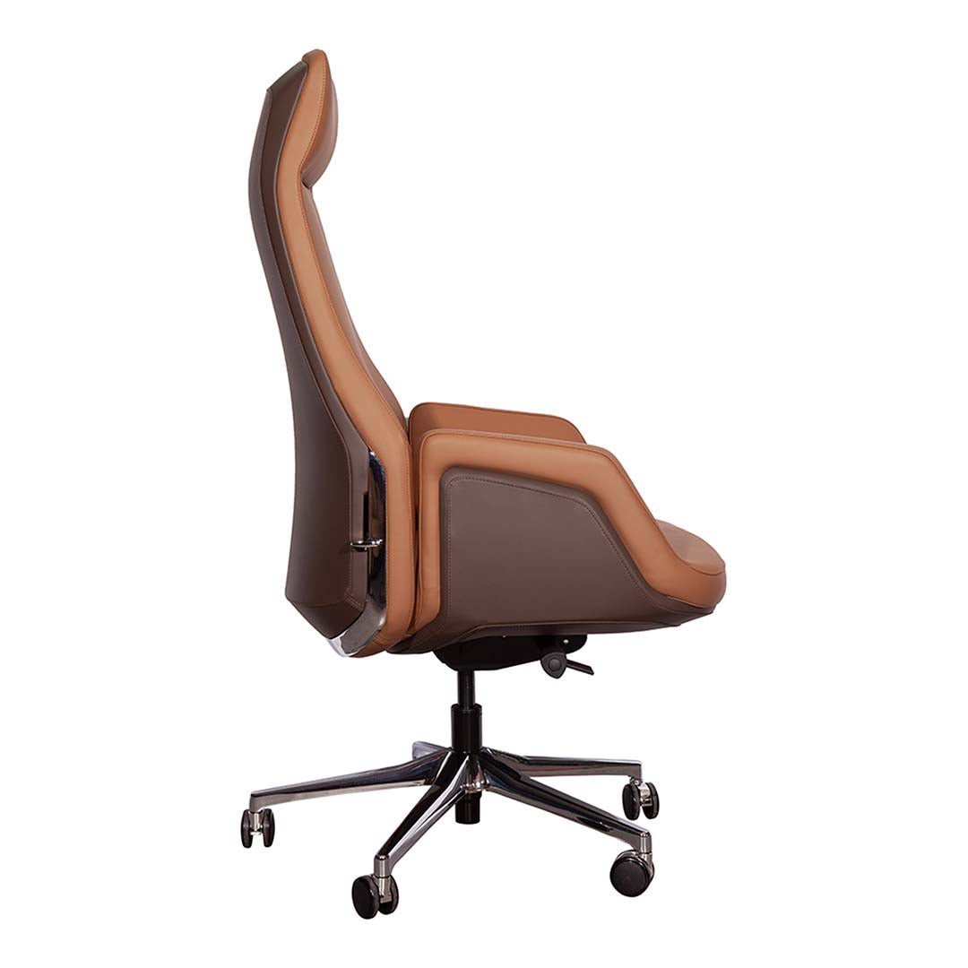 Luxury High Back Office Chair, Leather Chair With Height Adjustable, Swivel Wheels and Lumbar Support-GCC Home Center