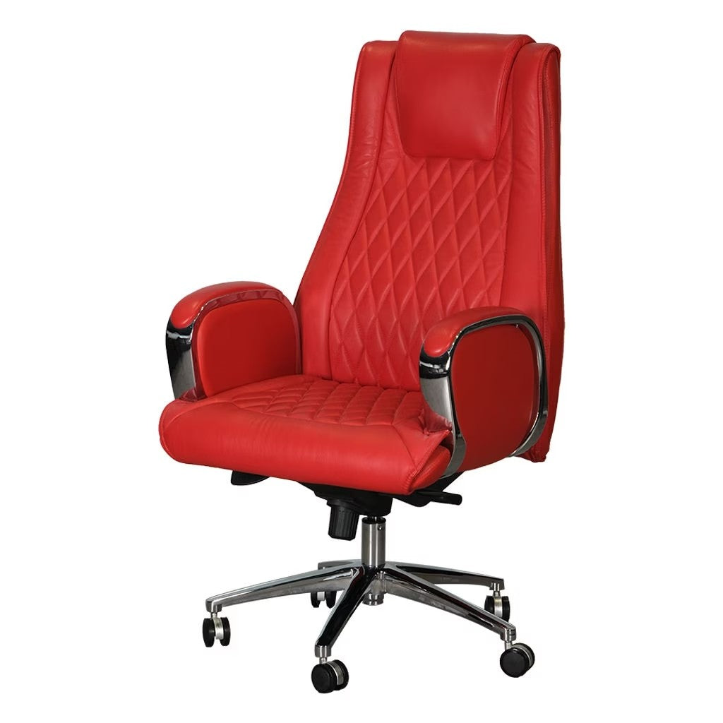 Probo Executive High Back Leather Office Chair - Red, Premium Ergonomic Design-GCC Home Center