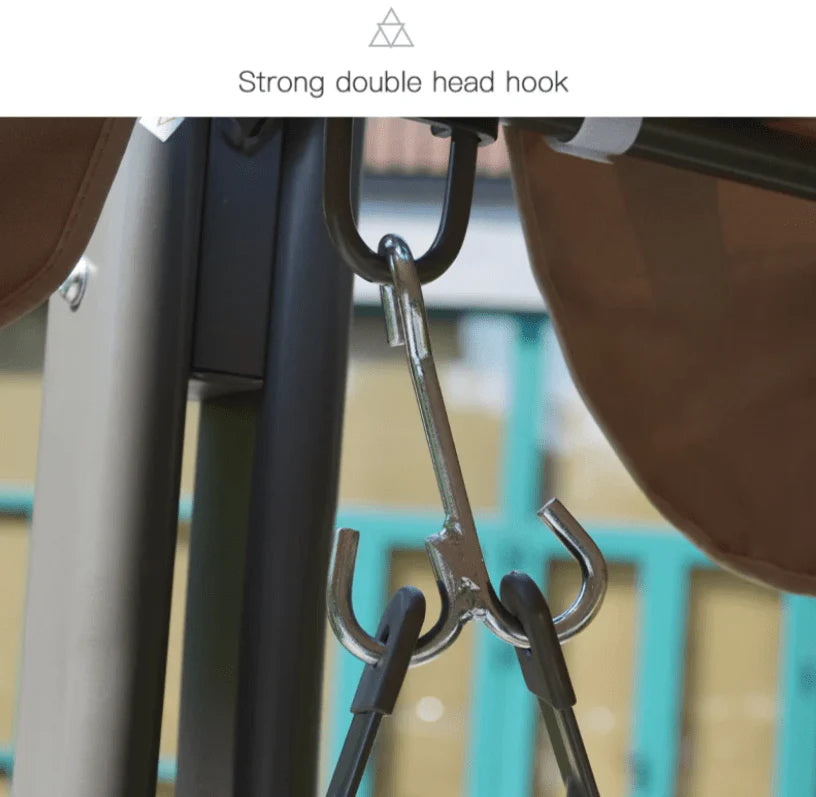 Outdoor Aluminum 3-Seater With Comfortable Cushion for Garden Balcony - Brown and Grey-GCC Home Center