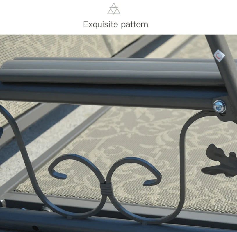 Outdoor Aluminum 3-Seater With Comfortable Cushion for Garden Balcony - Brown and Grey-GCC Home Center