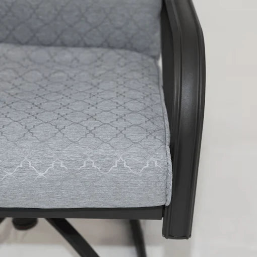 Steel Frame Swivel Rocker Dining Patio Chair, Gray-GCC Home Center