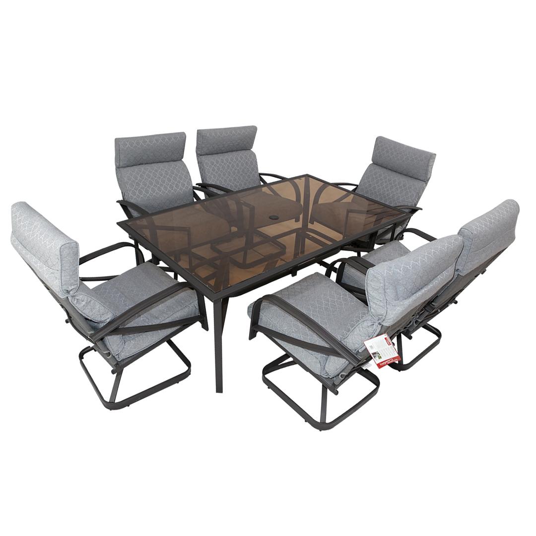 Aluminum 6-Seater Garden Dining Table Set-GCC Home Center