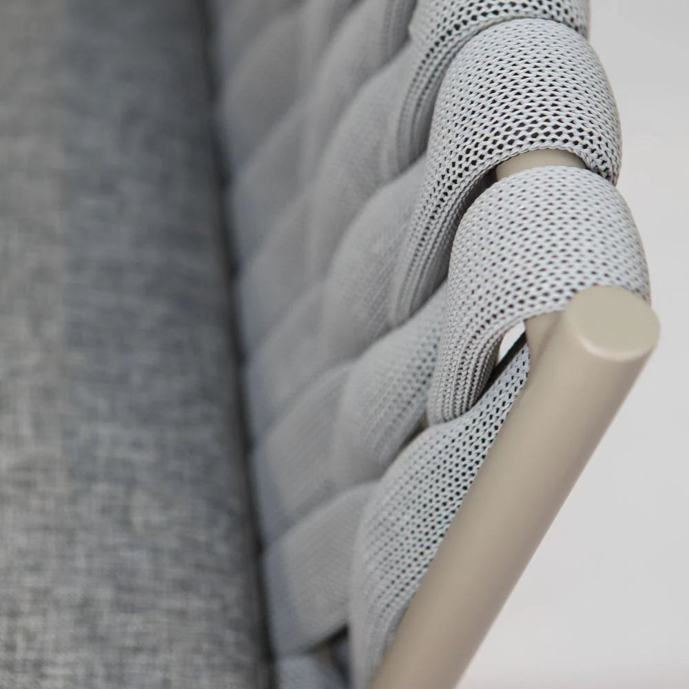 Aluminum & Rope Outdoor Patio Dining Chair With Cushion - Grey-GCC Home Center